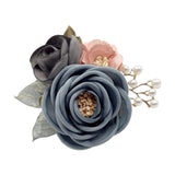 Maxbell Rose Boutonniere Artificial Flower Corsage for Formal Prom Party Ceremony Grey