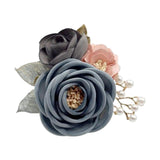 Maxbell Rose Boutonniere Artificial Flower Corsage for Formal Prom Party Ceremony Grey