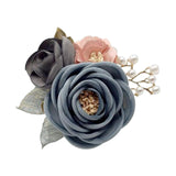 Maxbell Rose Boutonniere Artificial Flower Corsage for Formal Prom Party Ceremony Grey