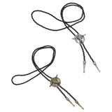 Maxbell Bolo Tie with Hand Braided Lanyard Fashionable Rope Length 100cm Bronze