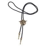 Maxbell Bolo Tie with Hand Braided Lanyard Fashionable Rope Length 100cm Bronze