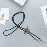 Maxbell Bolo Tie with Hand Braided Lanyard Fashionable Rope Length 100cm Bronze