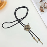 Maxbell Bolo Tie with Hand Braided Lanyard Fashionable Rope Length 100cm Bronze