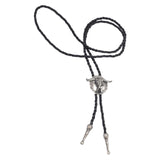 Maxbell Bolo Tie with Hand Braided Lanyard Fashionable Rope Length 100cm Silver