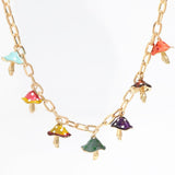 Maxbell Cute Mushroom Pendant Necklace Adjustable Punk Gift Lovely for Girls