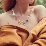 Maxbell Cute Mushroom Pendant Necklace Adjustable Punk Gift Lovely for Girls