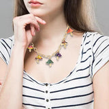 Maxbell Cute Mushroom Pendant Necklace Adjustable Punk Gift Lovely for Girls
