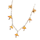 Maxbell Necklaces Cute Pendant Thick Chain Long Necklaces with Extension Chain Orange