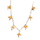 Maxbell Necklaces Cute Pendant Thick Chain Long Necklaces with Extension Chain Orange