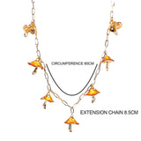 Maxbell Necklaces Cute Pendant Thick Chain Long Necklaces with Extension Chain Orange