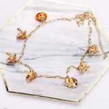 Maxbell Necklaces Cute Pendant Thick Chain Long Necklaces with Extension Chain Orange