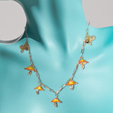 Maxbell Necklaces Cute Pendant Thick Chain Long Necklaces with Extension Chain Orange