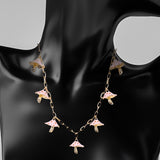 Maxbell Necklaces Cute Pendant Thick Chain Long Necklaces with Extension Chain Pink