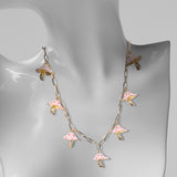 Maxbell Necklaces Cute Pendant Thick Chain Long Necklaces with Extension Chain Pink