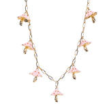 Maxbell Necklaces Cute Pendant Thick Chain Long Necklaces with Extension Chain Pink