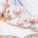 Maxbell Necklaces Cute Pendant Thick Chain Long Necklaces with Extension Chain Pink