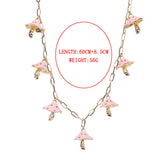 Maxbell Necklaces Cute Pendant Thick Chain Long Necklaces with Extension Chain Pink