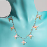 Maxbell Necklaces Cute Pendant Thick Chain Long Necklaces with Extension Chain Pink