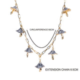 Maxbell Necklaces Cute Pendant Thick Chain Long Necklaces with Extension Chain Gray