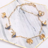 Maxbell Necklaces Cute Pendant Thick Chain Long Necklaces with Extension Chain Gray