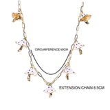 Maxbell Necklaces Cute Pendant Thick Chain Long Necklaces with Extension Chain Black Dots