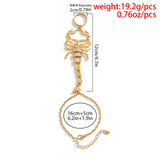Maxbell Ring Hand Chain One Size Adjustable Punk Hip Hop for Women Girls Gold