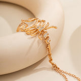 Maxbell Ring Hand Chain One Size Adjustable Punk Hip Hop for Women Girls Gold