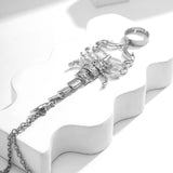 Maxbell Ring Hand Chain One Size Adjustable Punk Hip Hop for Women Girls Silver