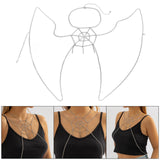 Maxbell Body Chain Chest Chain Bikini Bra Chain Multilayered for Beach Nightclub