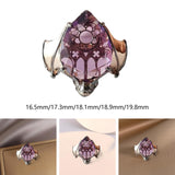 Maxbell Women Vintage Bat ring Purple Artificial Gemstone Ring Jewelry Diameter 1.65cm