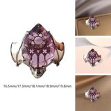 Maxbell Women Vintage Bat ring Purple Artificial Gemstone Ring Jewelry Diameter 1.65cm