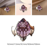 Maxbell Women Vintage Bat ring Purple Artificial Gemstone Ring Jewelry Diameter 1.65cm