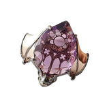 Maxbell Women Vintage Bat ring Purple Artificial Gemstone Ring Jewelry Diameter 1.65cm