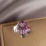 Maxbell Women Vintage Bat ring Purple Artificial Gemstone Ring Jewelry Diameter 1.65cm