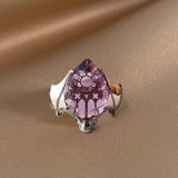 Maxbell Women Vintage Bat ring Purple Artificial Gemstone Ring Jewelry Diameter 1.65cm