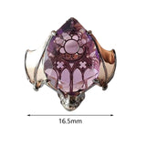 Maxbell Women Vintage Bat ring Purple Artificial Gemstone Ring Jewelry Diameter 1.65cm