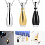 Maxbell Cremation Urn Necklace Memorial Necklace Keepsake Stainless Steel Small Silver