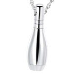 Maxbell Cremation Urn Necklace Memorial Necklace Keepsake Stainless Steel Small Silver
