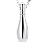 Maxbell Cremation Urn Necklace Memorial Necklace Keepsake Stainless Steel Small Silver