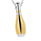 Maxbell Cremation Urn Necklace Memorial Necklace Keepsake Stainless Steel Small Golden