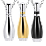 Maxbell Cremation Urn Necklace Memorial Necklace Keepsake Stainless Steel Small Black