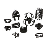 Maxbell 10Pcs Stylish Gothic and Punk Rings Ornament Jewelry Gifts Women and Men