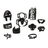 Maxbell 10Pcs Stylish Gothic and Punk Rings Ornament Jewelry Gifts Women and Men