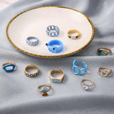 Maxbell 12 Pieces Stylish Alloy Ring Set Ornament Ring Jewelry Boys and Girls