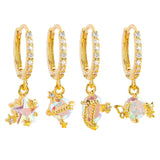 Maxbell 4Pcs Teen Girls Dangle Hoop Earring Ear Cuffs for Girlfriend, Mother, Wife