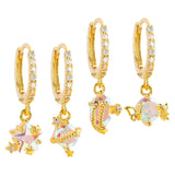 Maxbell 4Pcs Teen Girls Dangle Hoop Earring Ear Cuffs for Girlfriend, Mother, Wife