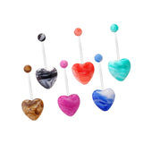 Maxbell 6x Fashion Belly Button Rings Bar Rings Navel Barbell Set Acrylic