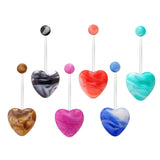 Maxbell 6x Fashion Belly Button Rings Bar Rings Navel Barbell Set Acrylic