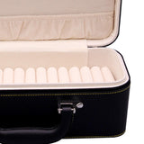 Maxbell 15 Slots bracelet Case with Handle Holder Storage Box Bracelets Display Case Black and Beige