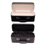 Maxbell 15 Slots bracelet Case with Handle Holder Storage Box Bracelets Display Case Black and Beige